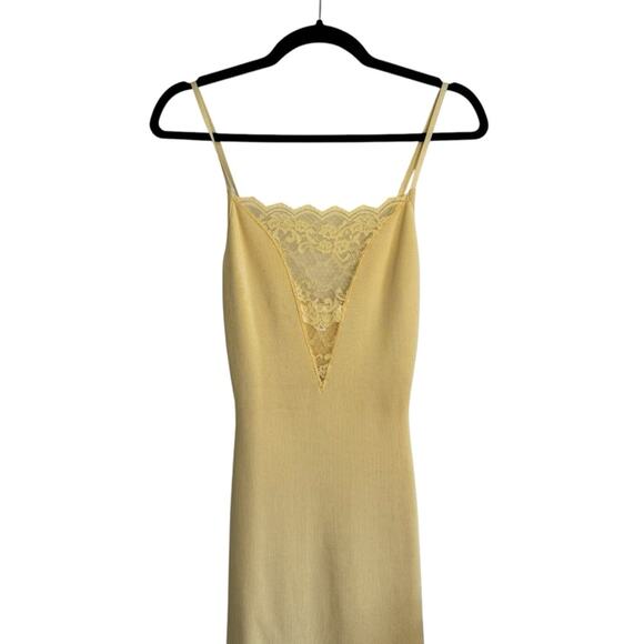 Ronny Kobo Janae Buttercream Yellow Spaghetti Strap Knit Maxi Dress - Picture 6 of 6